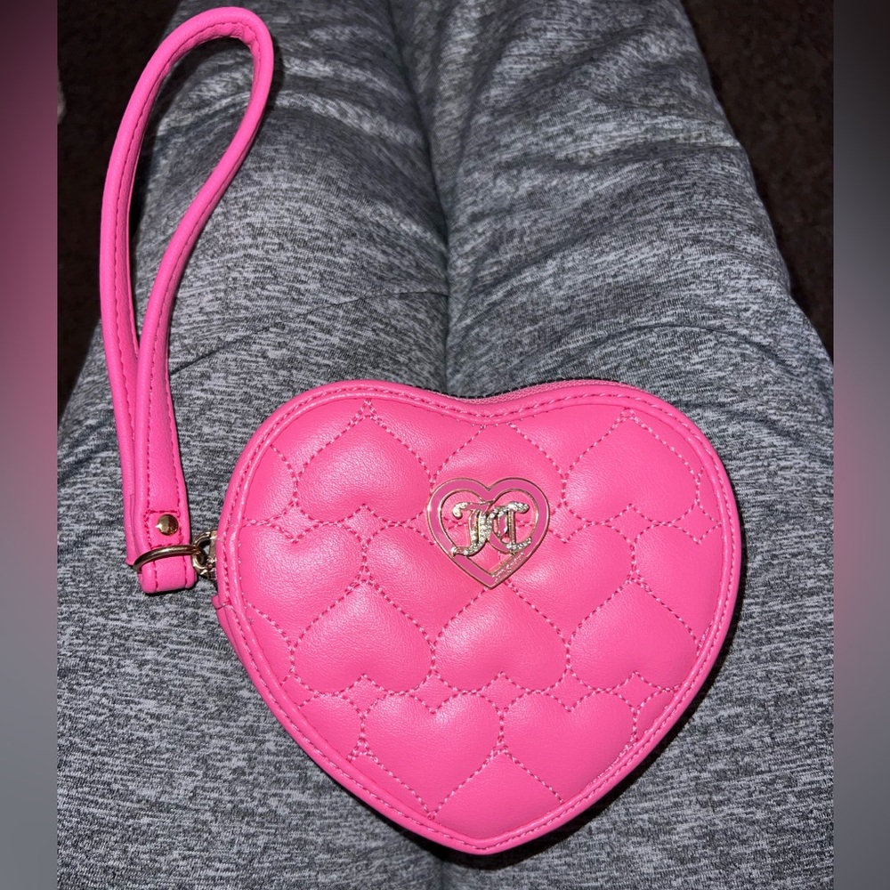 Juicy couture hot pink heart wristlet
